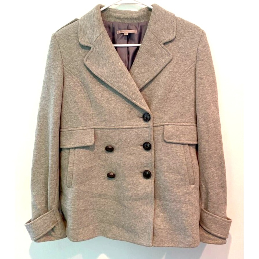 Gap Pea Coat Womens Small Heather Gray Pea Coat Notch Lapel Double Breasted